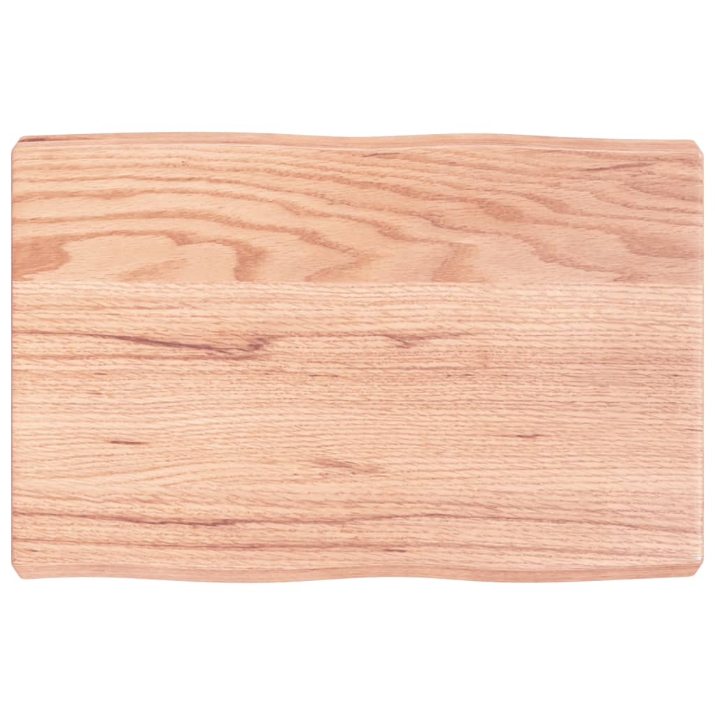 Blat masă, 60x40x(2-6) cm, maro, lemn tratat contur organic