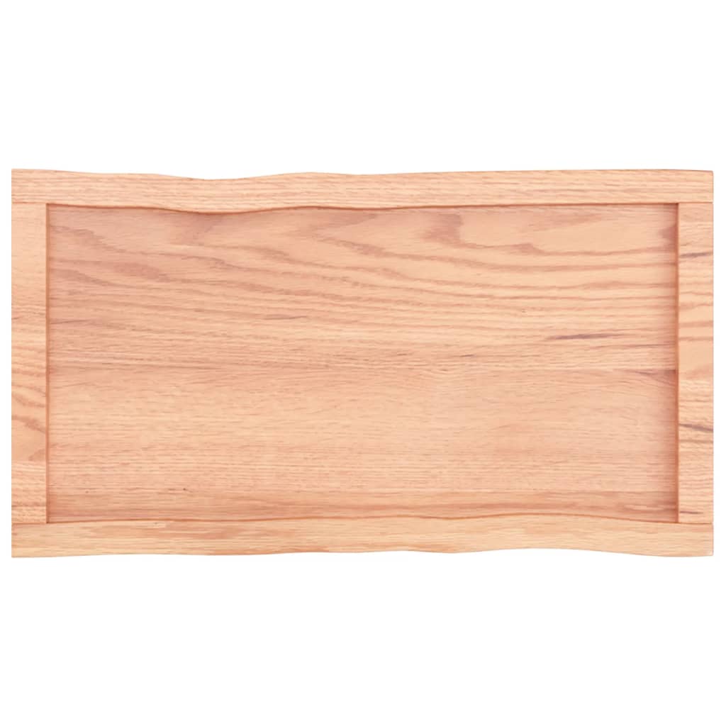 Blat masă, 80x40x(2-6) cm, maro, lemn tratat contur organic