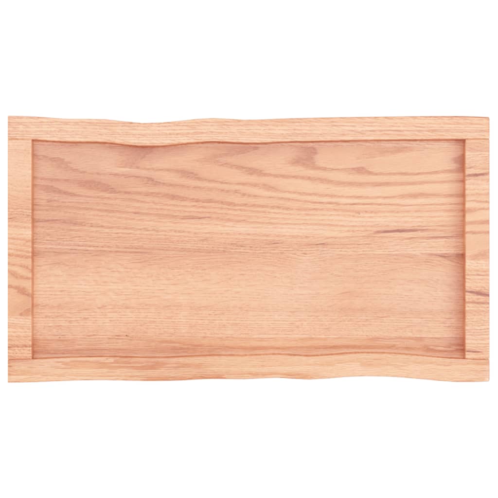 Blat masă, 80x40x(2-6) cm, maro, lemn tratat contur organic