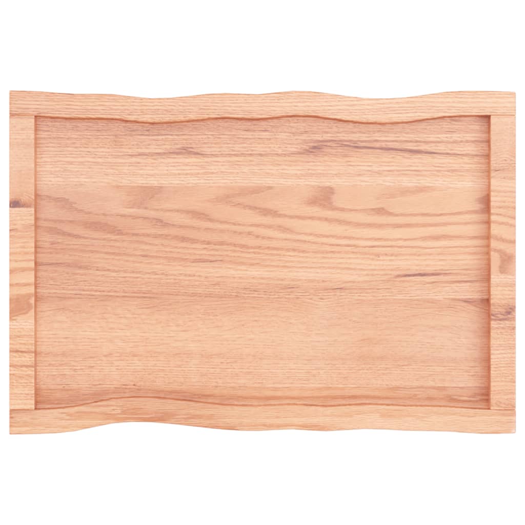 Blat masă, 80x50x(2-6) cm, maro, lemn tratat contur organic