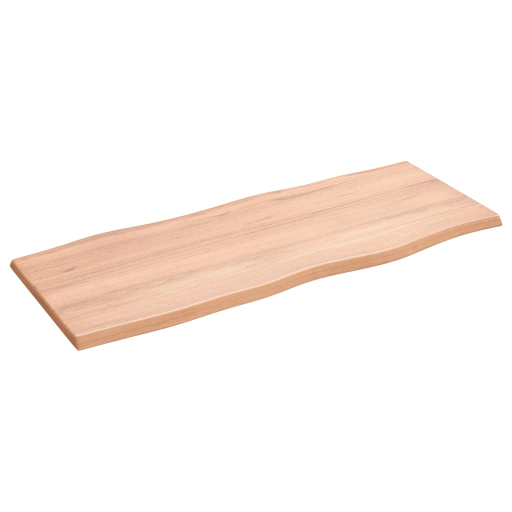 Blat masă, 100x40x2 cm, maro, lemn stejar tratat contur organic