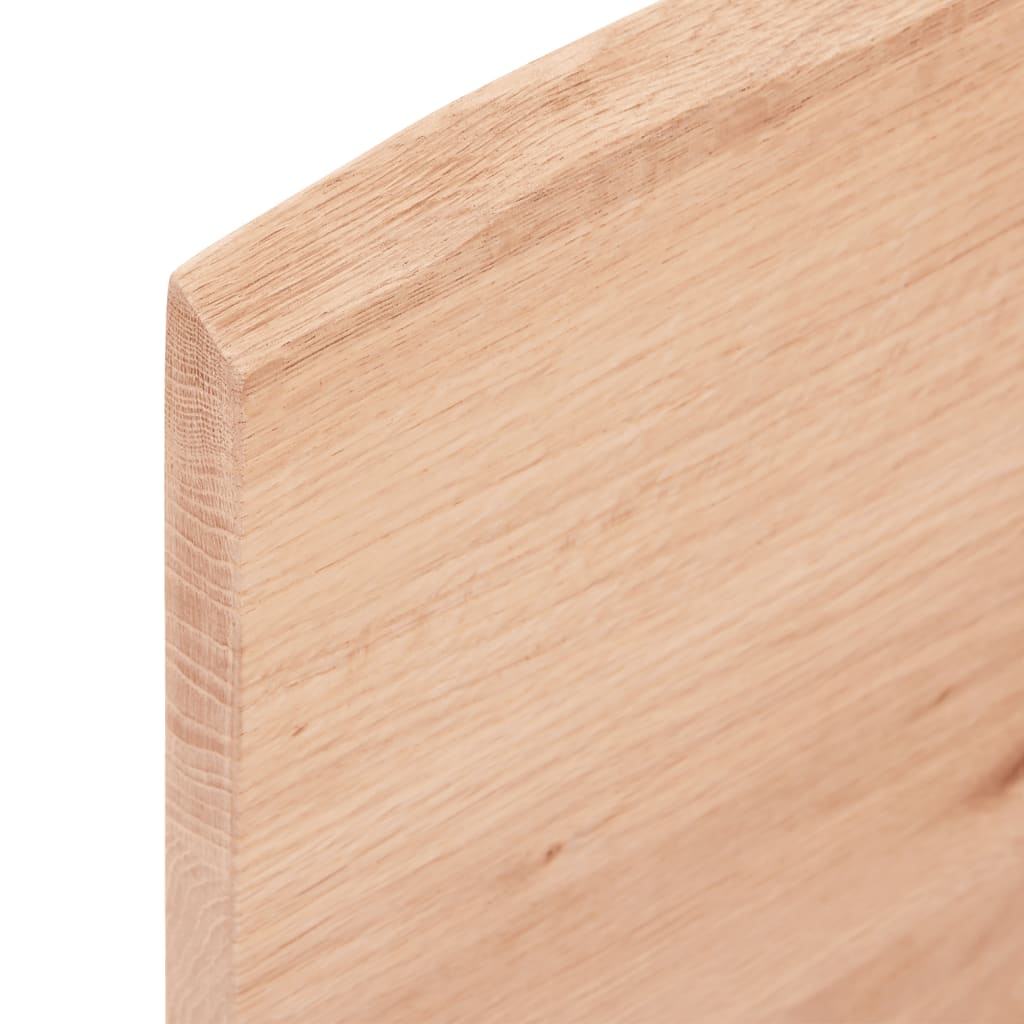 Blat masă, 100x40x2 cm, maro, lemn stejar tratat contur organic
