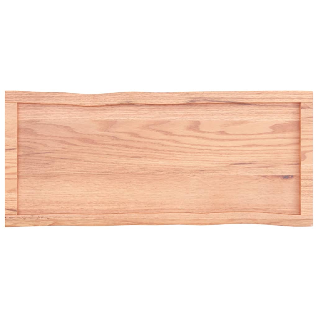 Blat masă, 100x40x(2-4) cm, maro, lemn tratat contur organic