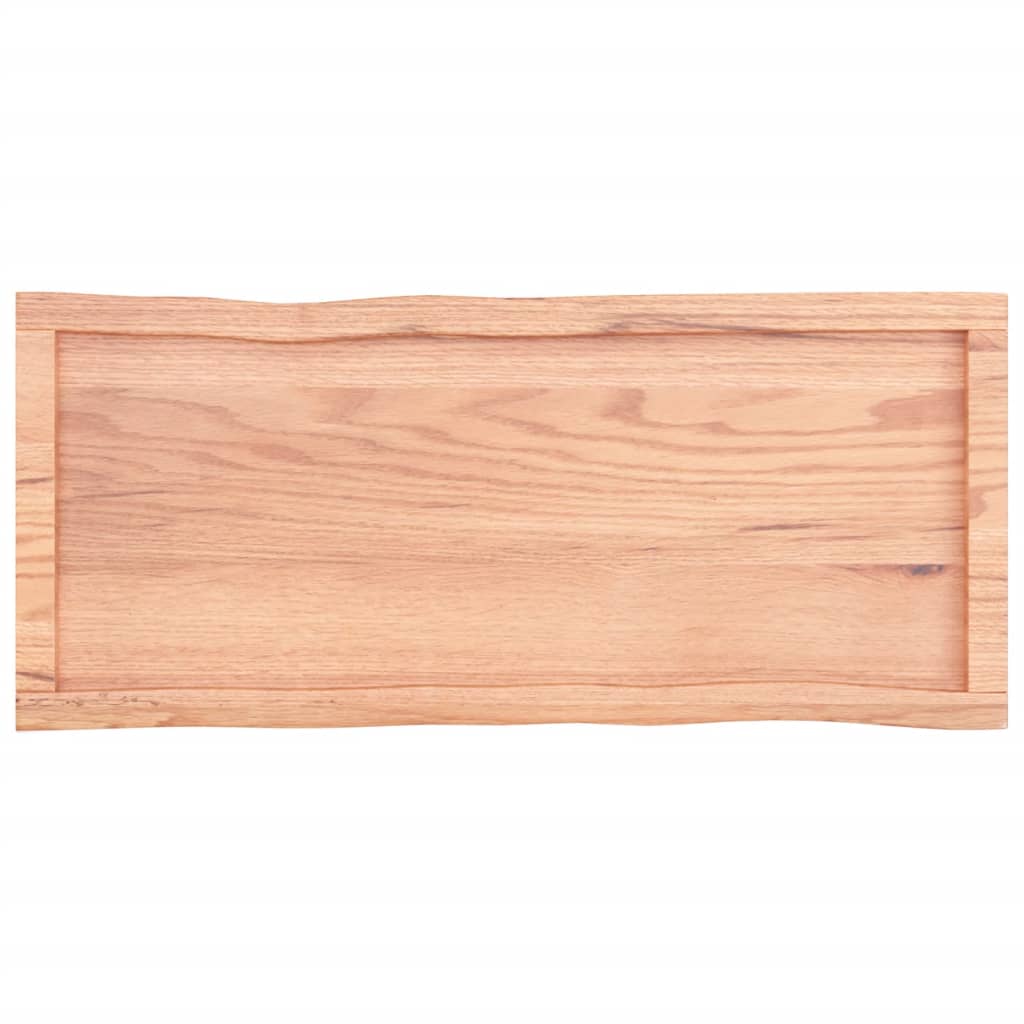 Blat masă, 100x40x(2-6) cm, maro, lemn tratat contur organic