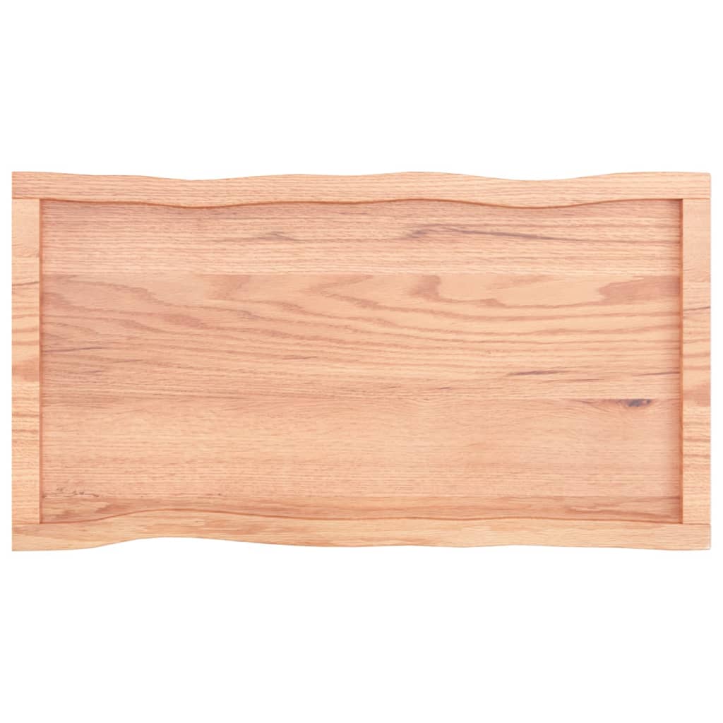 Blat masă, 100x50x(2-4) cm, maro, lemn tratat contur organic