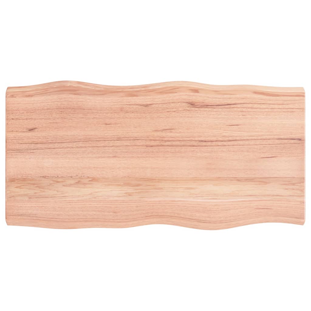 Blat masă, 100x50x(2-6) cm, maro, lemn tratat contur organic