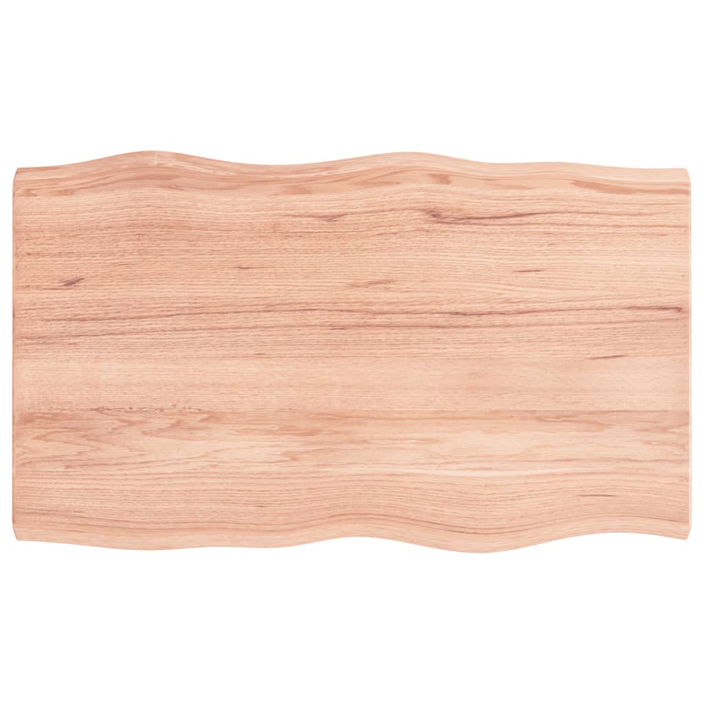 Blat masă, 100x60x(2-4) cm, maro, lemn tratat contur organic