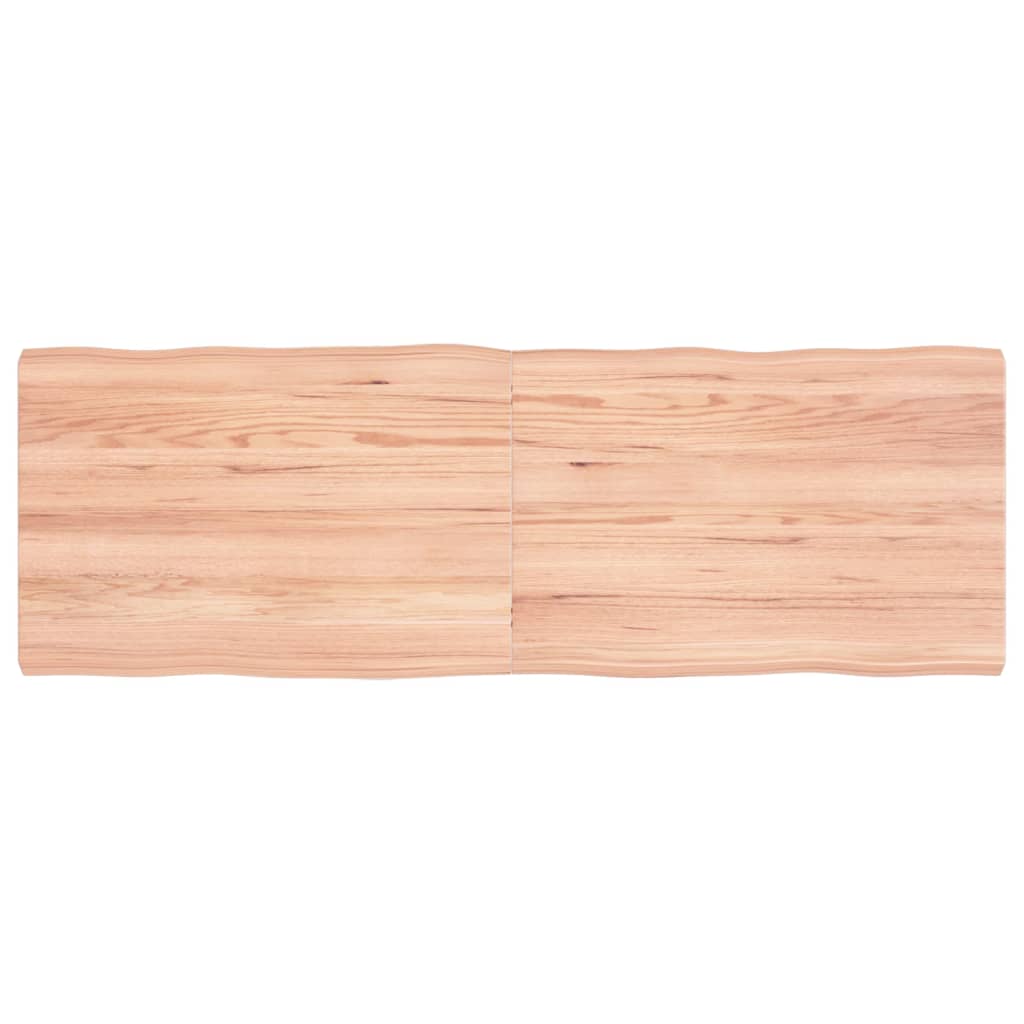 Blat masă, 120x40x(2-4) cm, maro, lemn tratat contur organic