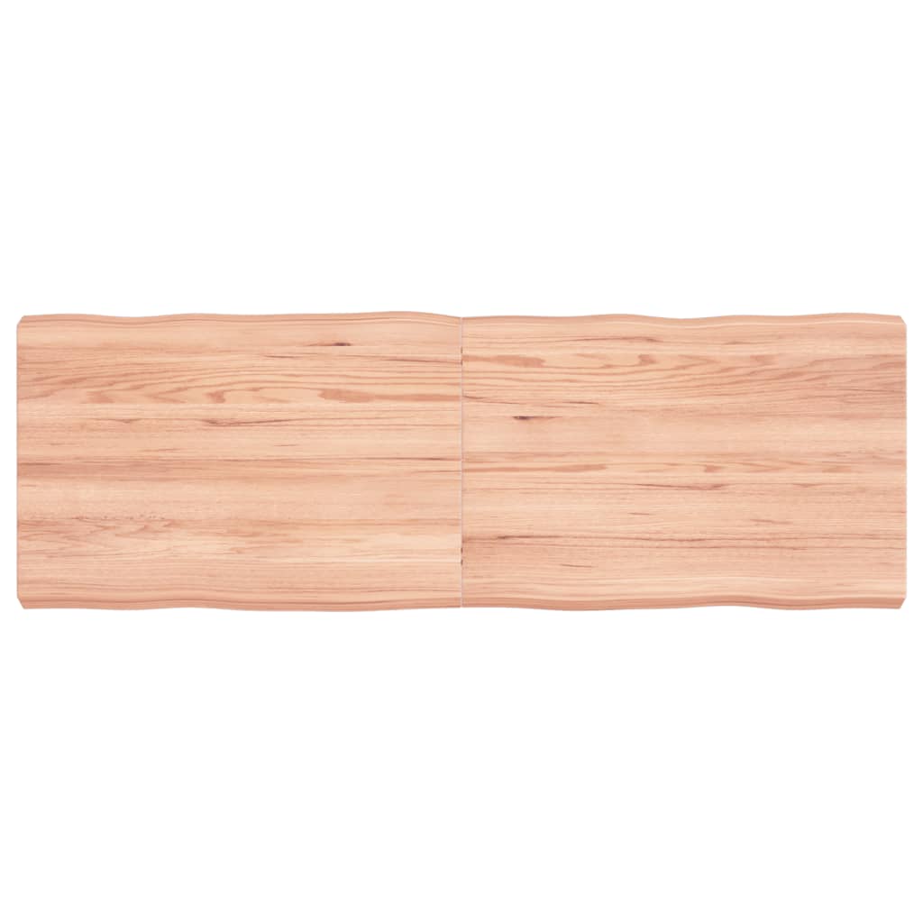 Blat masă, 120x40x(2-6) cm, maro, lemn tratat contur organic