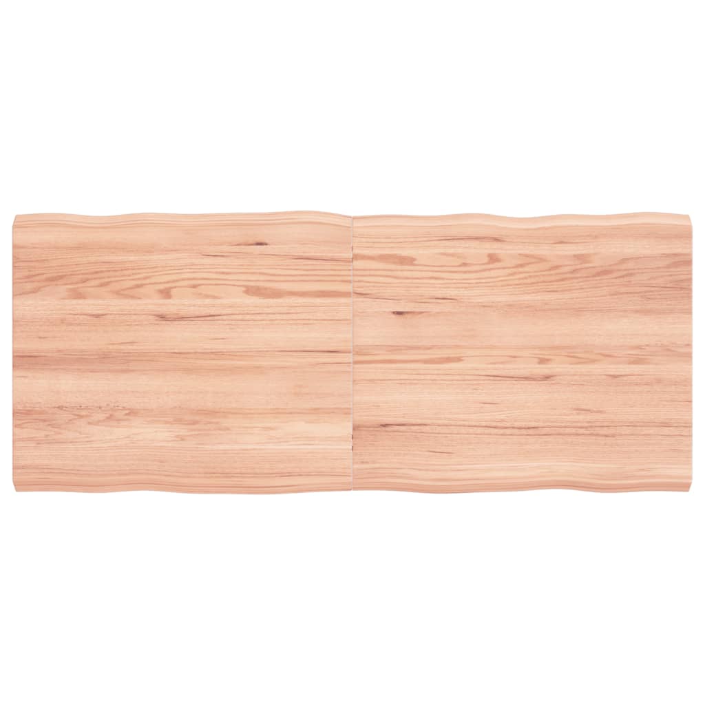 Blat masă, 120x50x(2-4) cm, maro, lemn tratat contur organic
