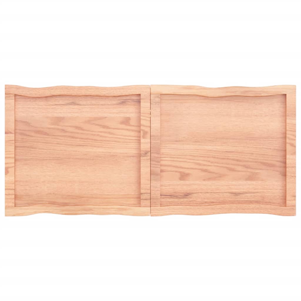Blat masă, 120x50x(2-4) cm, maro, lemn tratat contur organic