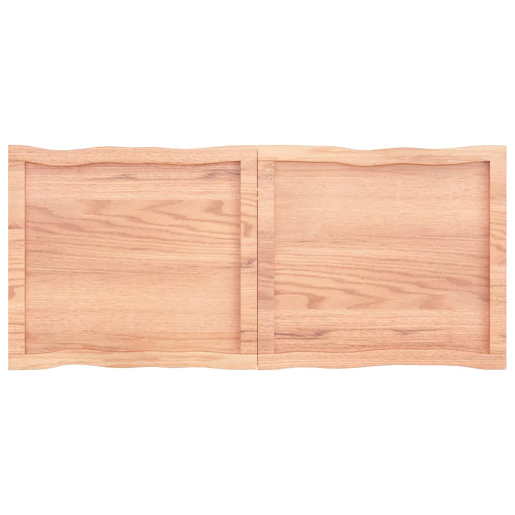 Blat masă, 120x50x(2-6) cm, maro, lemn tratat contur organic