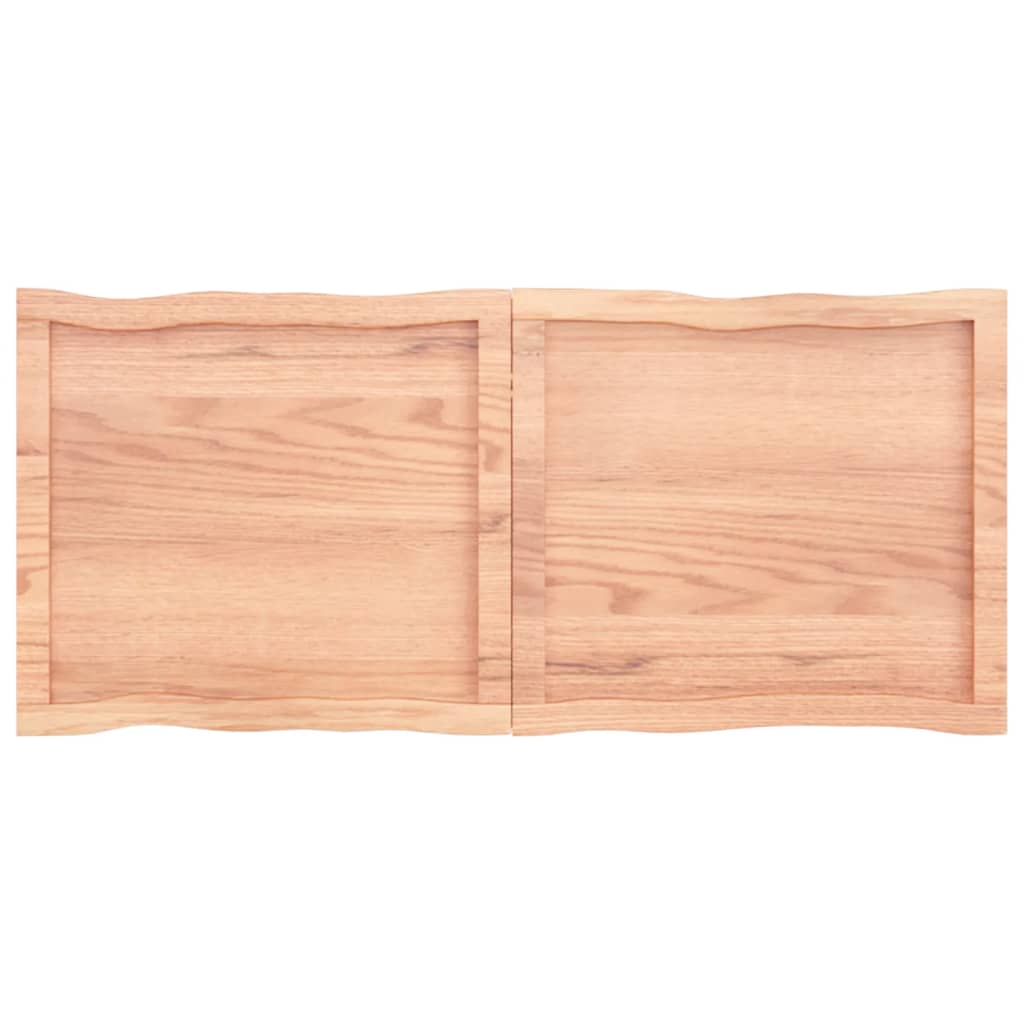 Blat masă, 120x50x(2-6) cm, maro, lemn tratat contur organic