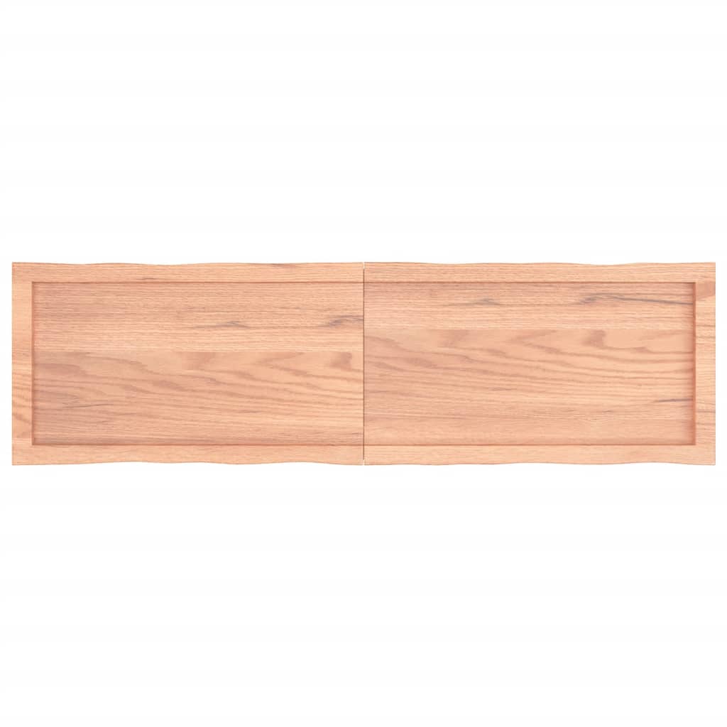 Blat masă, 140x40x(2-4) cm, maro, lemn tratat contur organic