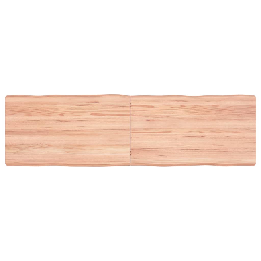 Blat masă, 140x40x(2-6) cm, maro, lemn tratat contur organic