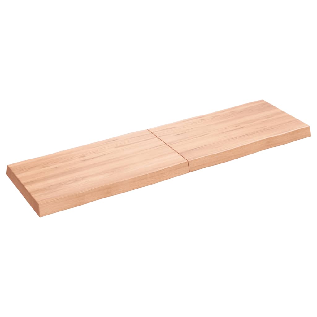 Blat masă, 140x40x(2-6) cm, maro, lemn tratat contur organic