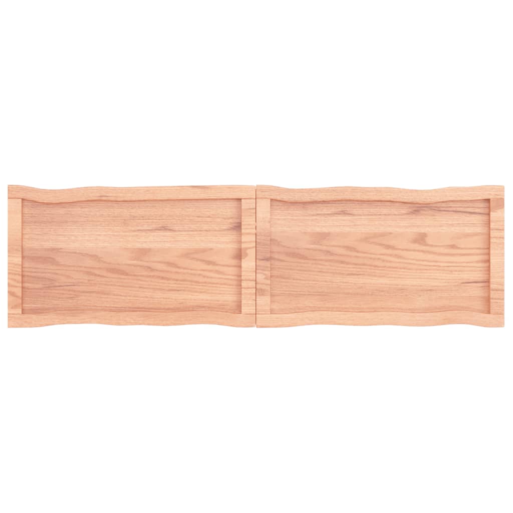 Blat masă, 140x40x(2-6) cm, maro, lemn tratat contur organic