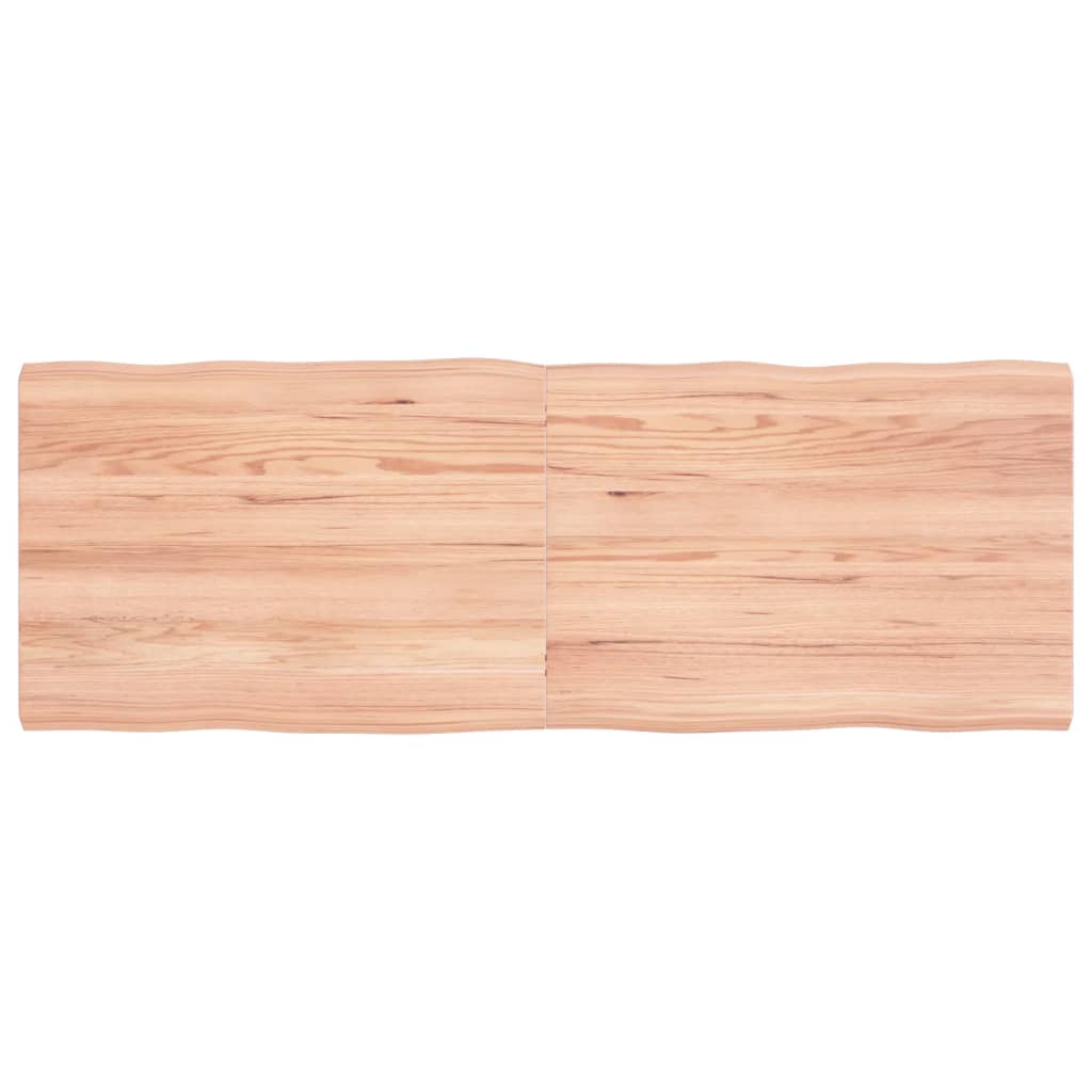 Blat masă, 140x50x(2-4) cm, maro, lemn tratat contur organic