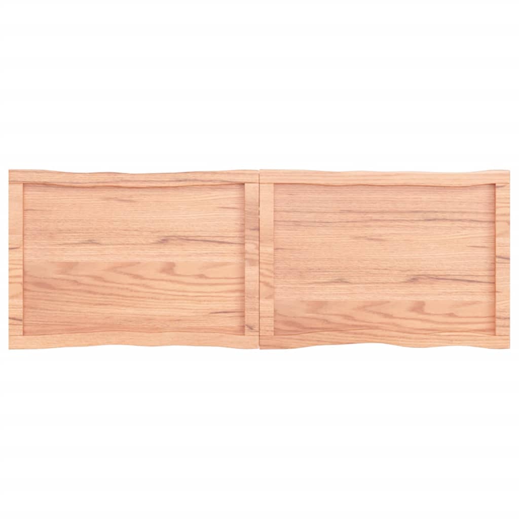 Blat masă, 140x50x(2-4) cm, maro, lemn tratat contur organic