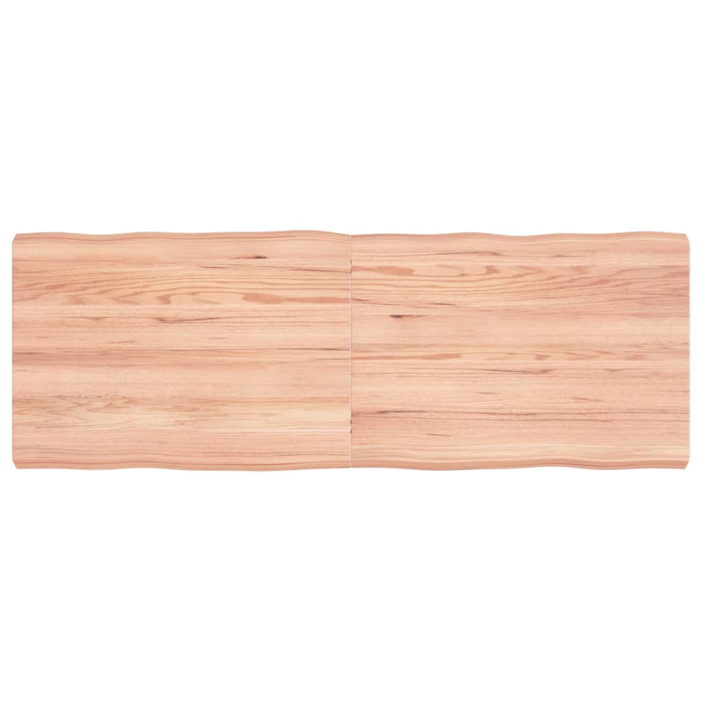 Blat masă, 140x50x(2-6) cm, maro, lemn tratat contur organic