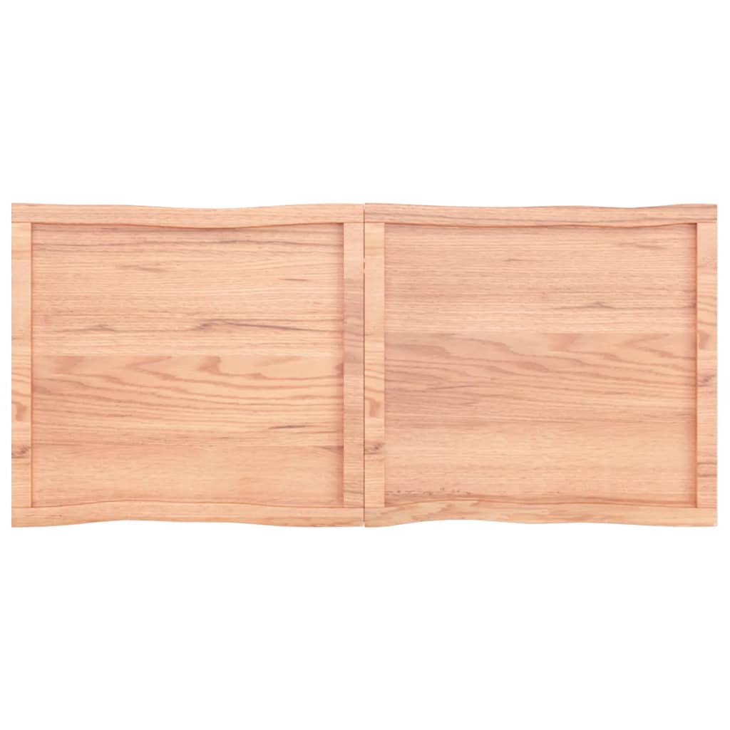 Blat masă, 140x60x(2-4) cm, maro, lemn tratat contur organic