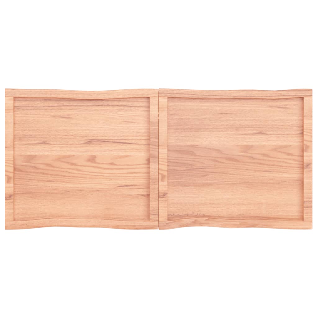 Blat masă, 140x60x(2-4) cm, maro, lemn tratat contur organic