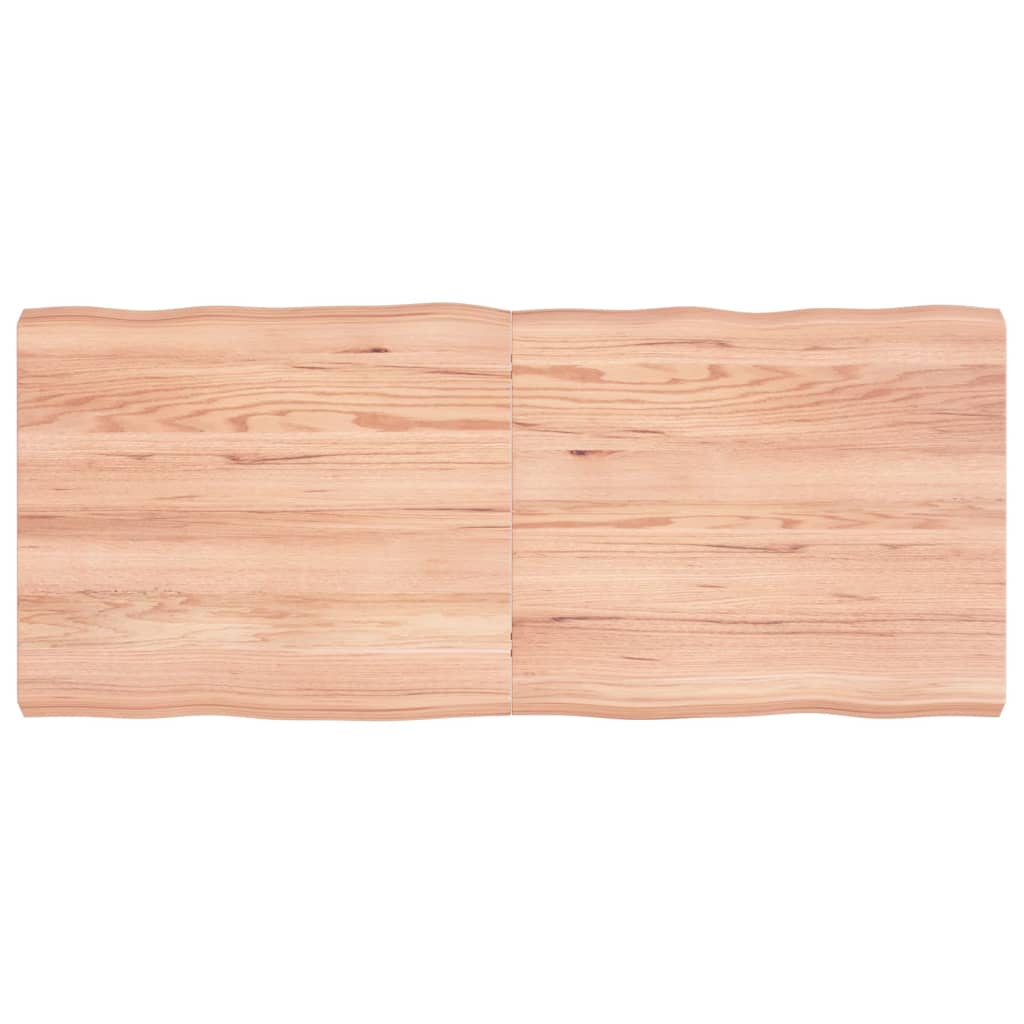 Blat masă, 140x60x(2-6) cm, maro, lemn tratat contur organic