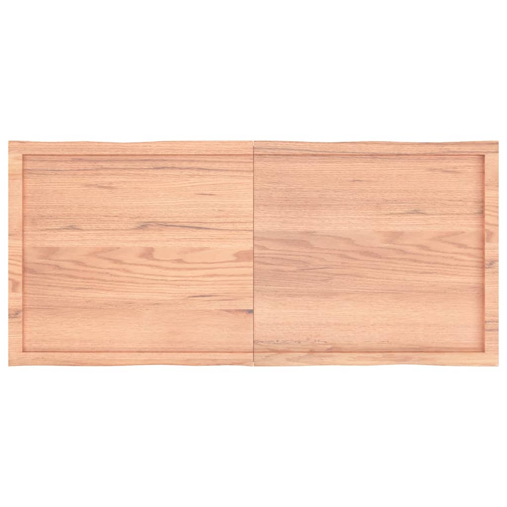 Blat masă, 140x60x(2-6) cm, maro, lemn tratat contur organic