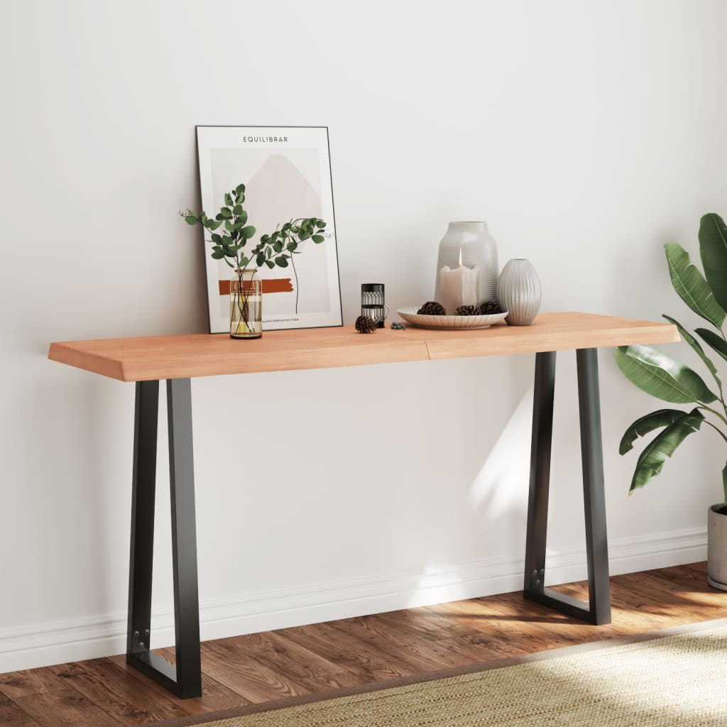 Blat masă, 160x50x(2-6) cm, maro, lemn tratat contur organic