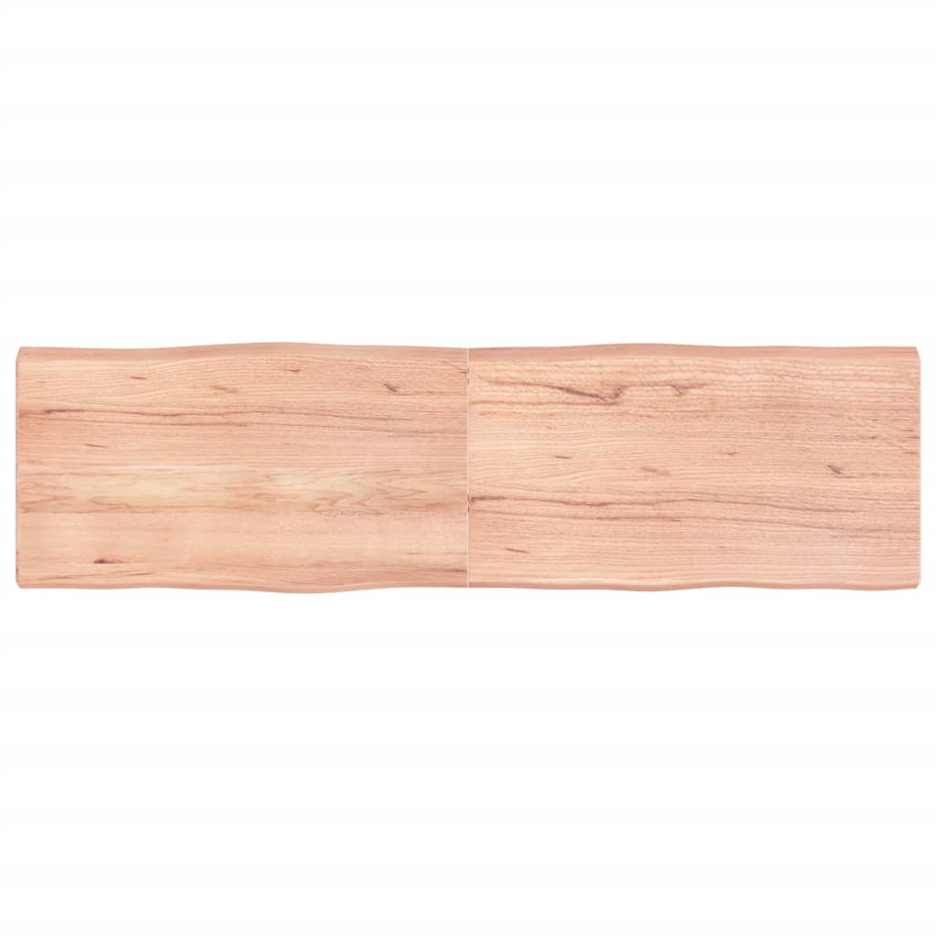 Blat masă, 180x50x(2-6) cm, maro, lemn tratat contur organic