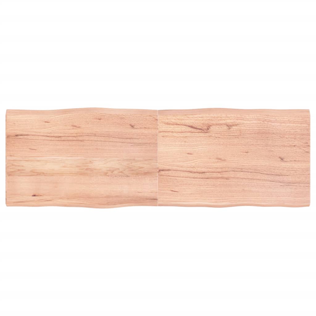 Blat masă, 180x60x(2-4) cm, maro, lemn tratat contur organic