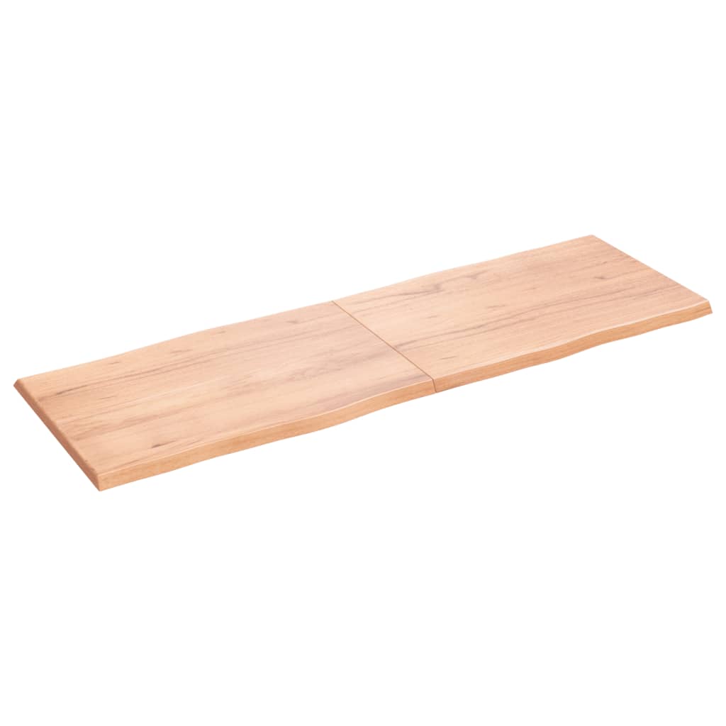 Blat masă, 180x60x(2-4) cm, maro, lemn tratat contur organic