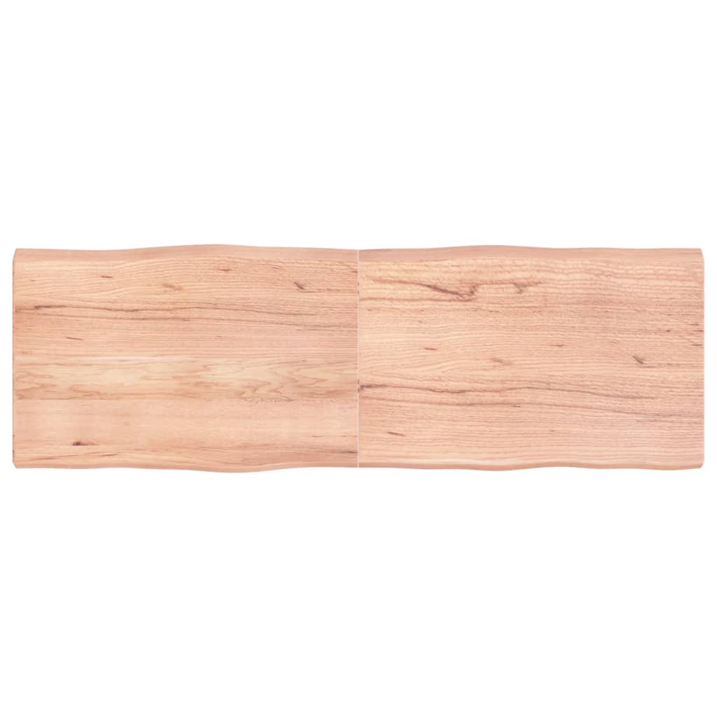Blat masă, 180x60x(2-6) cm, maro, lemn tratat contur organic