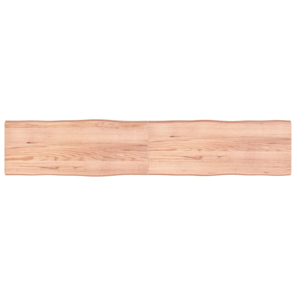 Blat masă, 200x40x(2-6) cm, maro, lemn tratat contur organic