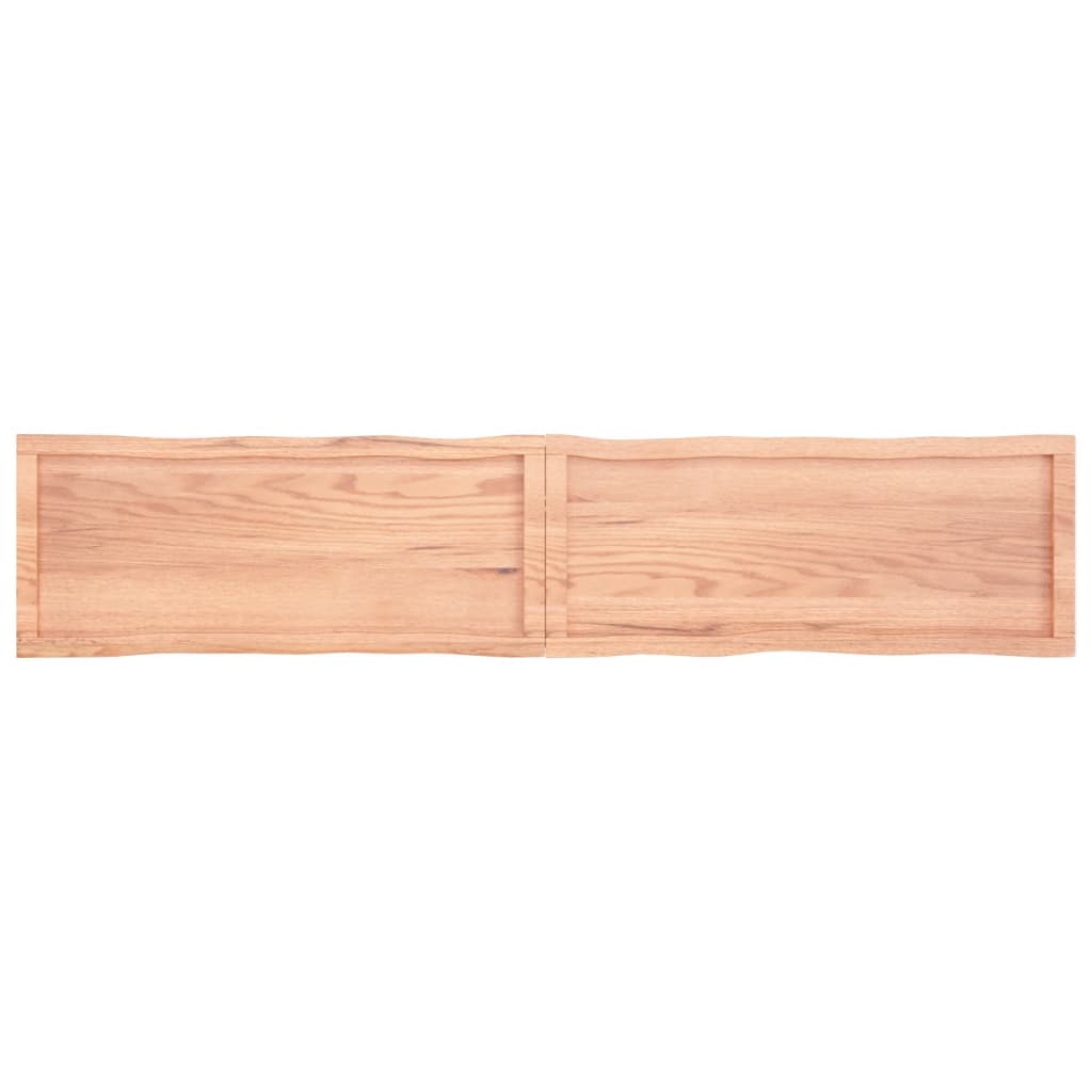 Blat masă, 200x40x(2-6) cm, maro, lemn tratat contur organic