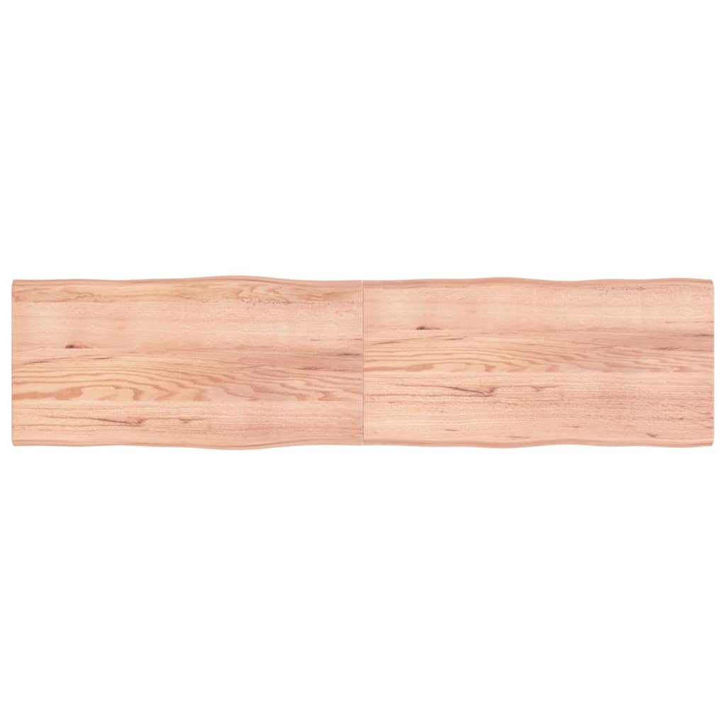 Blat masă, 200x50x(2-4) cm, maro, lemn tratat contur organic
