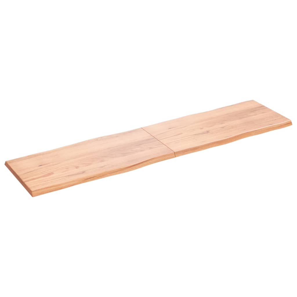 Blat masă, 200x50x(2-4) cm, maro, lemn tratat contur organic