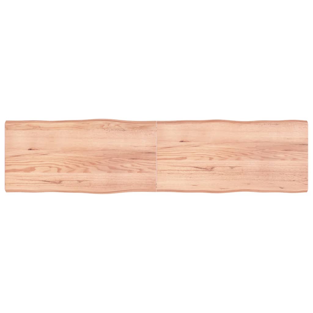 Blat masă, 200x50x(2-6) cm, maro, lemn tratat contur organic