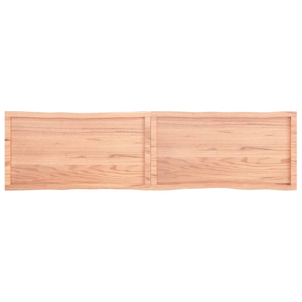 Blat masă, 200x50x(2-6) cm, maro, lemn tratat contur organic