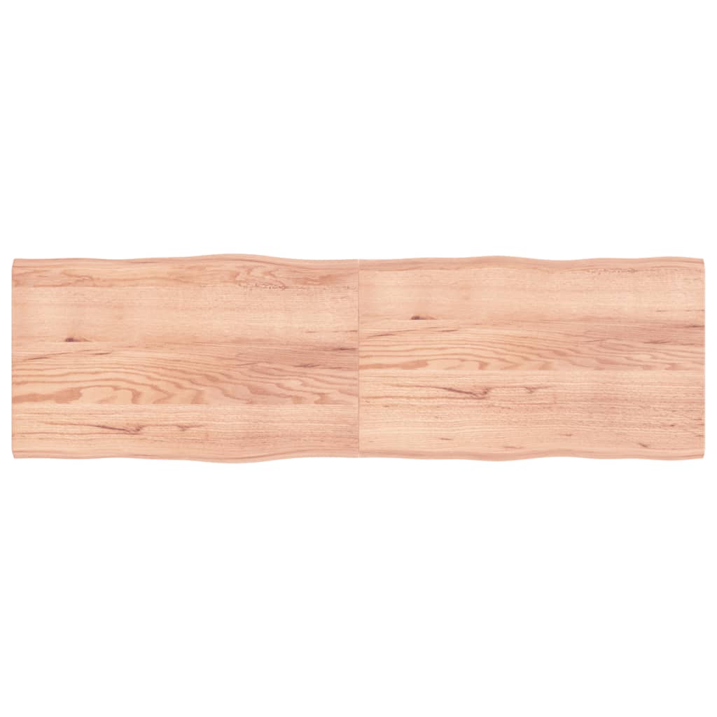 Blat masă, 200x60x(2-4) cm, maro, lemn tratat contur organic