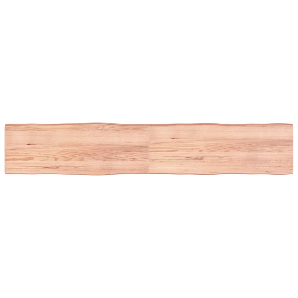 Blat masă, 220x40x(2-6) cm, maro, lemn tratat contur organic