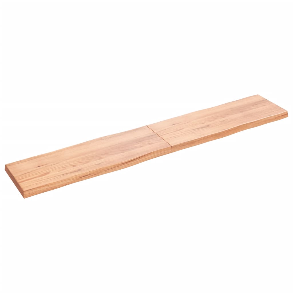 Blat masă, 220x40x(2-6) cm, maro, lemn tratat contur organic