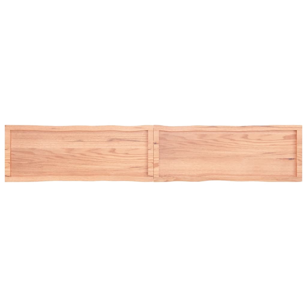Blat masă, 220x40x(2-6) cm, maro, lemn tratat contur organic