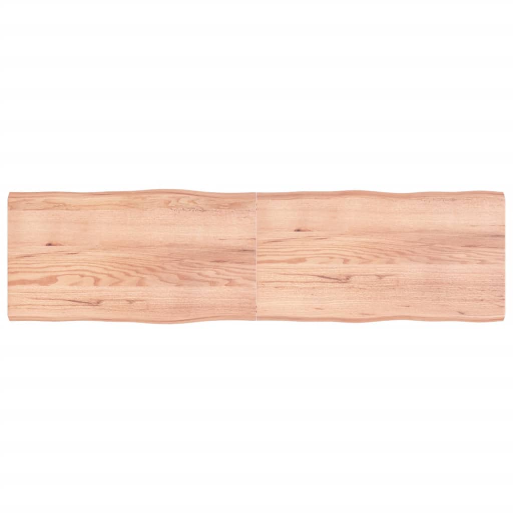 Blat masă, 220x60x(2-6) cm, maro, lemn tratat contur organic