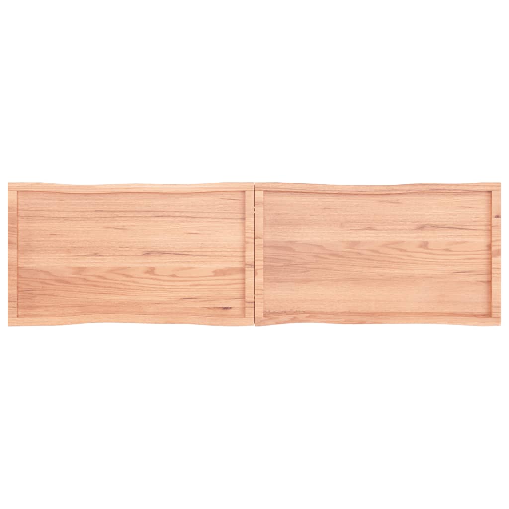 Blat masă, 220x60x(2-6) cm, maro, lemn tratat contur organic