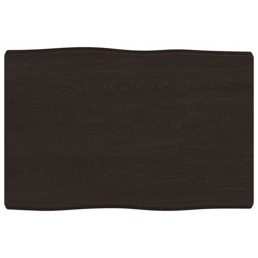 Blat masă, 60x40x(2-4) cm, maro, lemn tratat contur organic