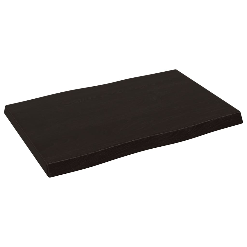 Blat masă, 60x40x(2-4) cm, maro, lemn tratat contur organic