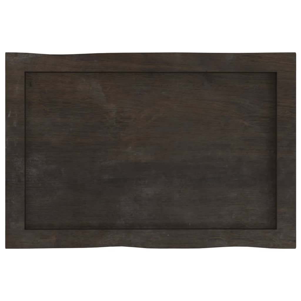 Blat masă, 60x40x(2-4) cm, maro, lemn tratat contur organic