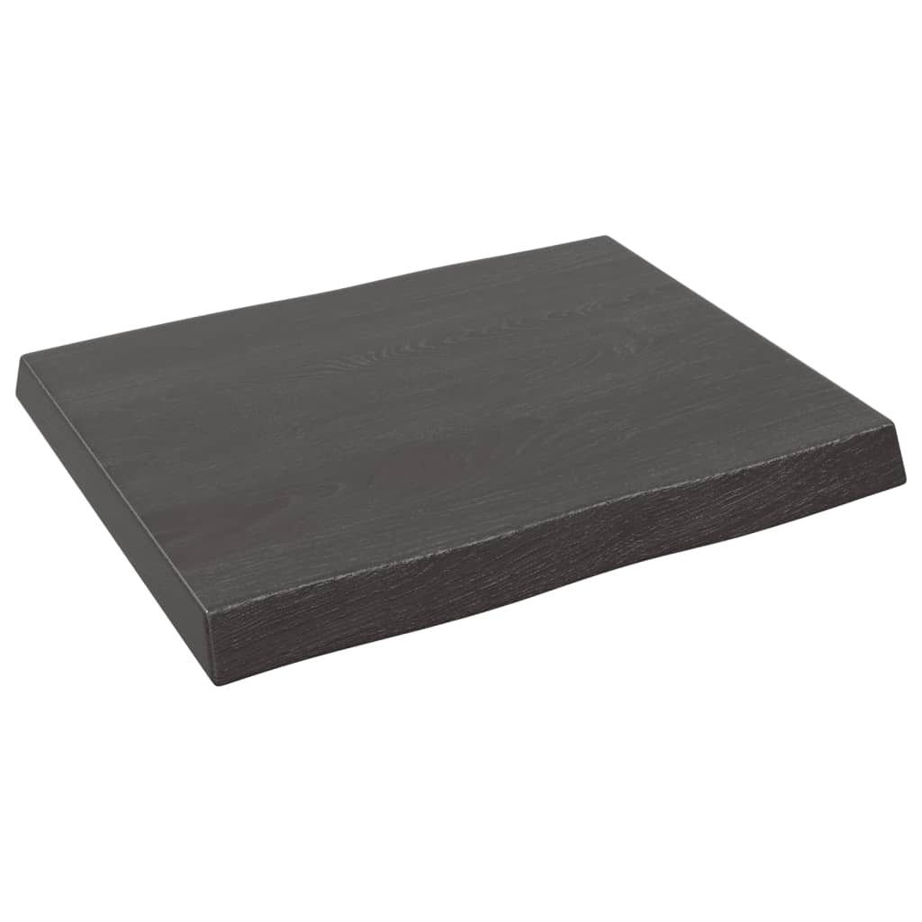 Blat masă, 60x50x(2-6) cm, maro, lemn tratat contur organic