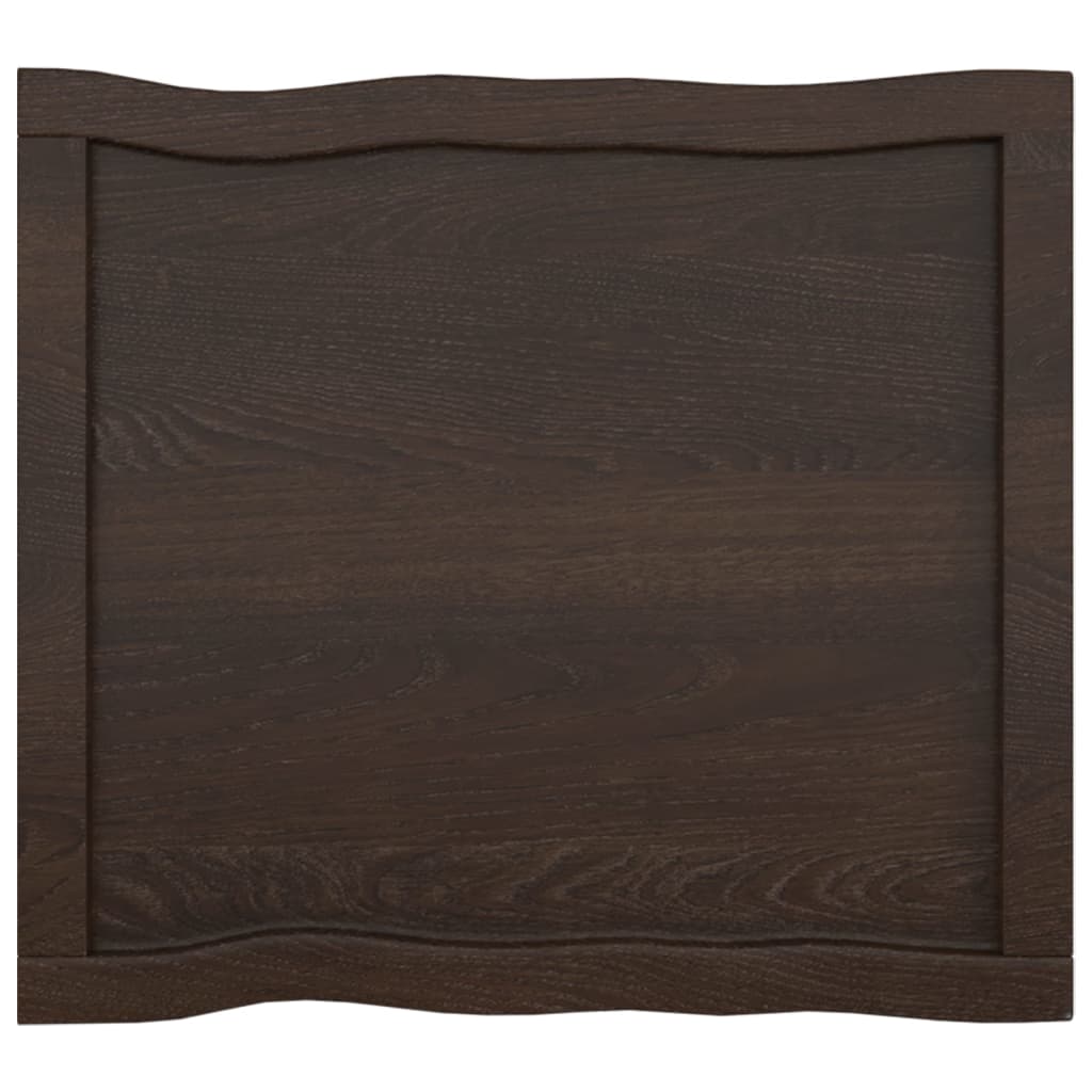 Blat masă, 60x50x(2-6) cm, maro, lemn tratat contur organic